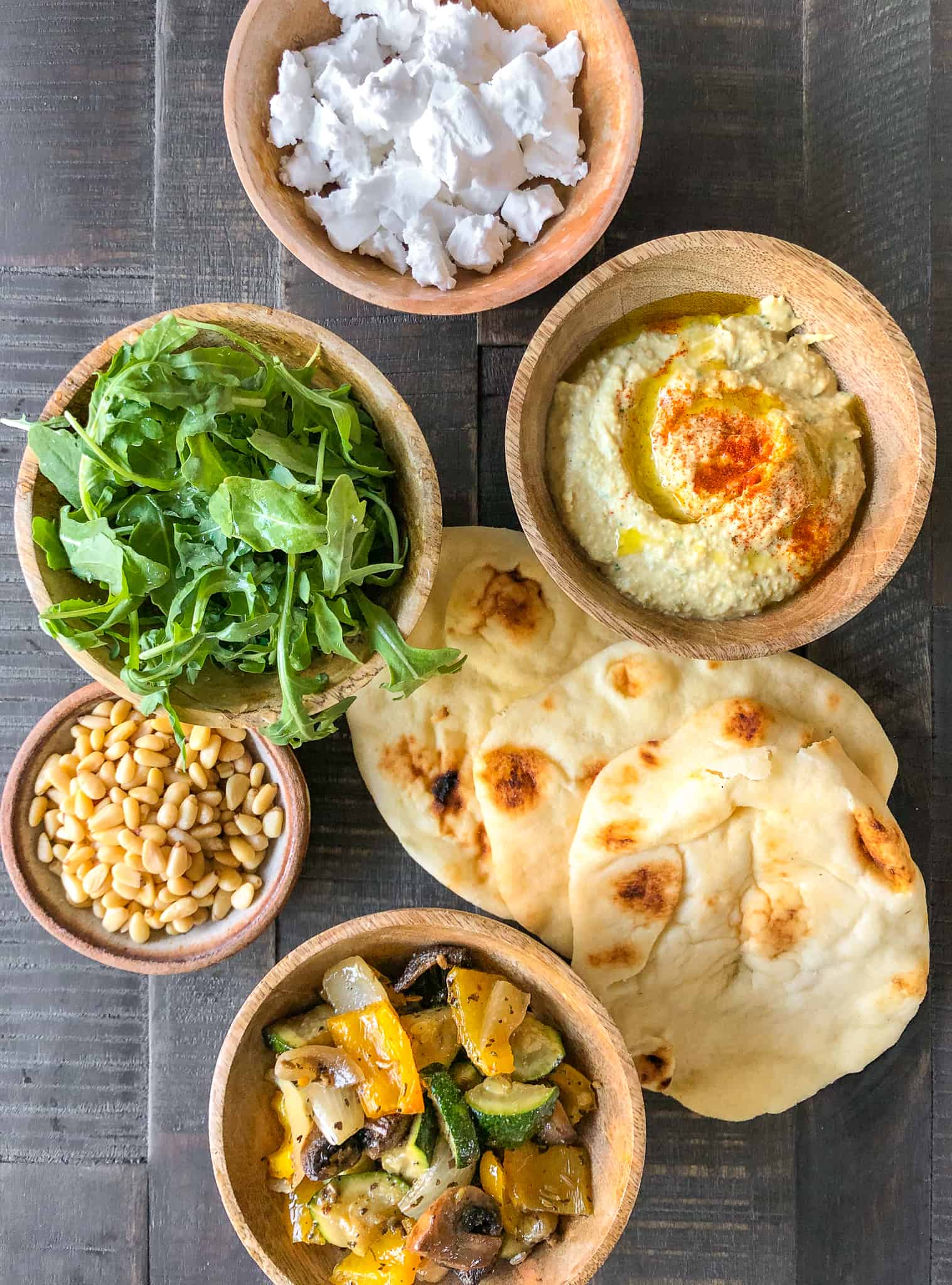 Hummus & Roasted Veggies Flatbread